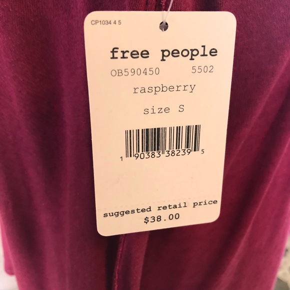 NWT S & M FREE PEOPLE RASPBERRY RAZORBACK TOP - Picture 6 of 8